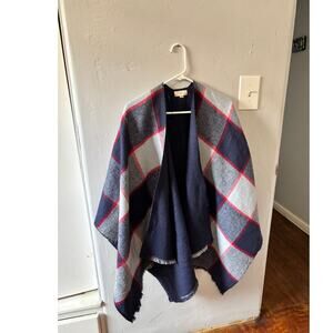 Plain Reversible Wrap Poncho or Shawl By Loft Pre-Loved One Size